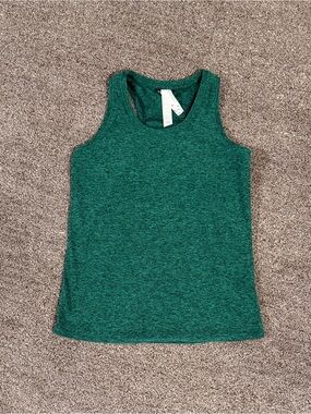 oiselle Heathered Forest Green Racerback Tank Top